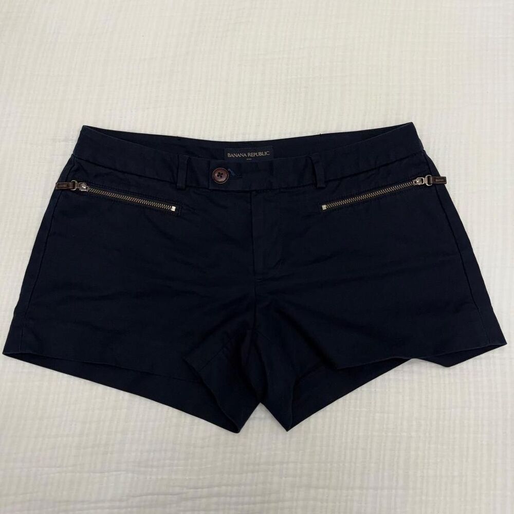 banana republic navy low rise mini shorts